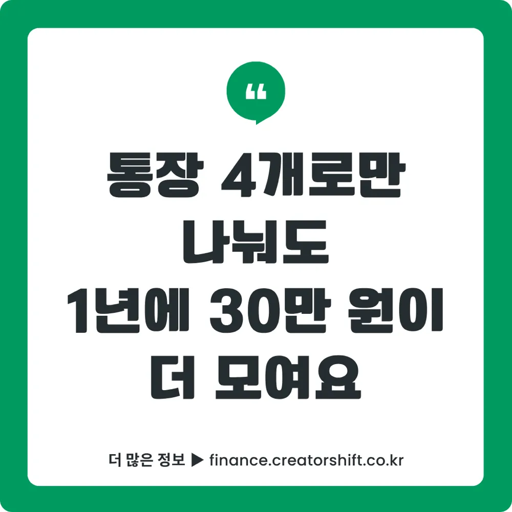 월급 통장 분리와 자동이체 시스템