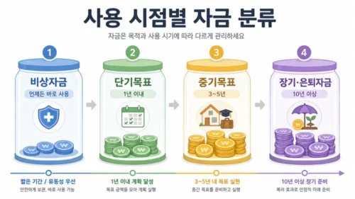 자금 사용 시점별 분류 항아리