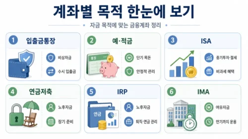 절세계좌 종류별 목적 비교