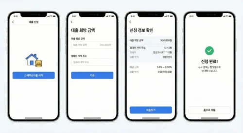 토스뱅크 전월세대출 신청 절차 화면