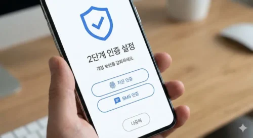 스마트폰에서 2단계 인증을 설정하는 화면과 보안 강화 방법