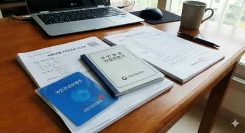 건강보험증과 국민연금 전환 서류 - 4대보험 전환 준비