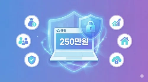 생계비계좌 250만원 보호 개념도 - 급여통장을 방패로 보호하는 압류방지 제도 설명 인포그래픽