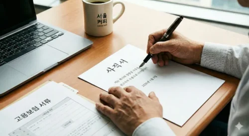 실업급여 받는 사직서 작성 중 - 올바른 퇴사 사유 기재 방법