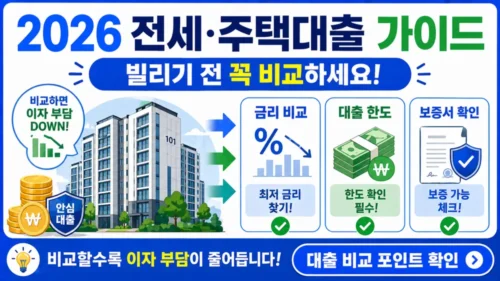 2026 전세대출·주택대출 완벽 가이드 - 금리 비교·한도 계산·대출 갈아타기·디딤돌·청약 10가지 전략 총정리