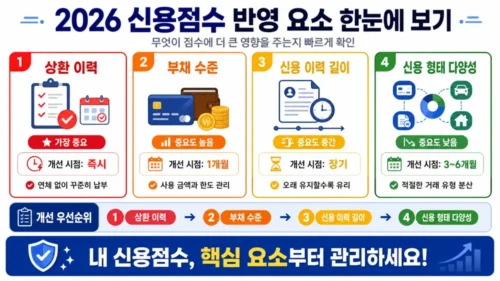 신용점수 올리는 법 7가지 2026 - 대출 전 1~3개월 실천으로 금리 0.5%p 절감하는 신용점수 관리 완벽 가이드