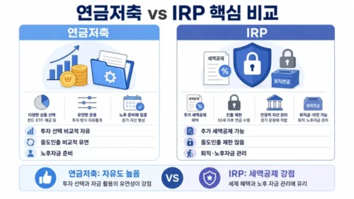 연금저축·IRP 계좌 구조 비교