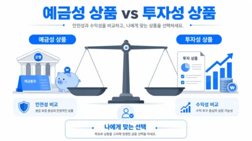 금융상품 비교 저울 이미지